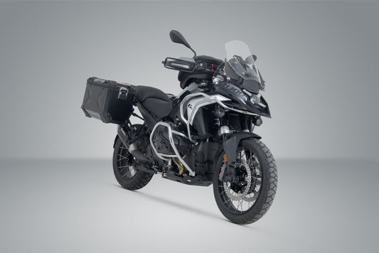 SW-Motech TRAX ADV Alukoffer-System + Akrapovic | Schwarz. 45/45 l. BMW R 1300 GS (23-).