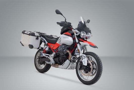 SW-Motech TRAX ADV Alukoffer-System | Silbern. 37/45 l. Moto Guzzi V85 TT/ Strada (24-).