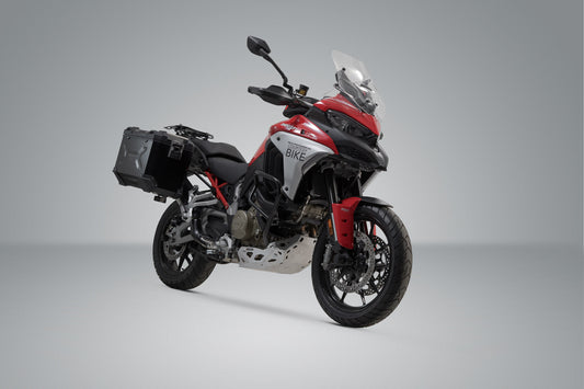 SW-Motech TRAX ADV Alukoffer-System | Schwarz. 45/45 l. Ducati Multistrada V4 (20-24).