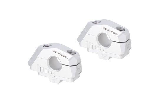 SW-Motech Lenkerverlegung variabel für Ø22 Lenker | H=25 mm. Verlegung 5/10/15/20/25/30 mm. Schwarz.