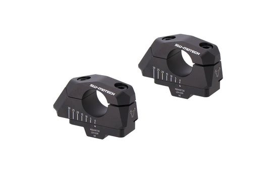SW-Motech Lenkerverlegung variabel für Ø28 Lenker | H=28 mm. Verlegung 5/10/15/20/25/30 mm. Silbern.