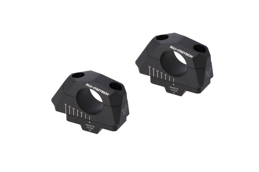 SW-Motech Lenkerverlegung variabel für Ø28 Lenker m. Versatz | Silbern. BMW F 850 GS/Adv (17-), F 900 GS (23-).