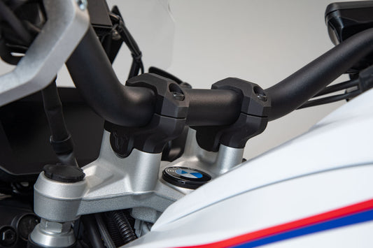SW-Motech Lenkererhöhung | H=40 mm. Silbern. R1200GS (12-18), R1250GS (18-).