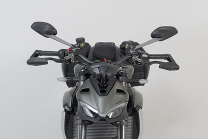 SW-Motech Hebelschützer mit Windabweiser | Schwarz. Ducati Streetfighter V2, Triumph Daytona.