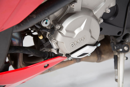 SW-Motech Motorgehäusedeckel-Schutz | Schwarz/Silbern. BMW S1000R / RR / XR.
