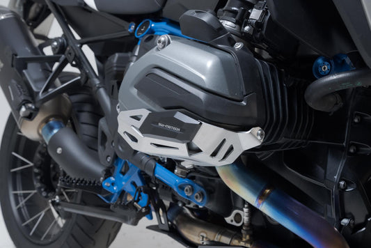 SW-Motech Motorschutz-Verlängerung | Schwarz/Silbern. BMW R1200 (12-18), R1250 (18-).