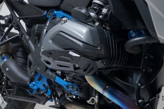 SW-Motech Zylinderschutz | Schwarz/Silbern. BMW R 1200-Modelle (12-18).
