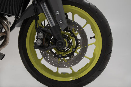 SW-Motech Sturzpad-Kit für Vorderachse | Schwarz. MT-09 / Tracer 900 / YZF-R7, Aprilia.
