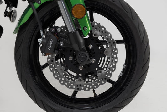 SW-Motech Sturzpad-Kit für Vorderachse | Schwarz. Kawasaki Versys 650 (07-09) / (14-).