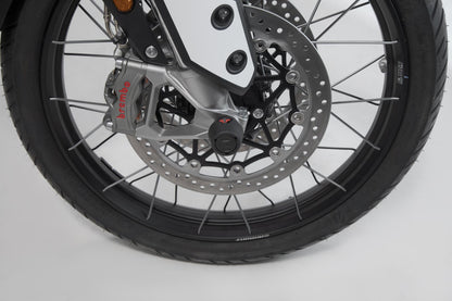 SW-Motech Sturzpad-Kit für Vorderachse | Schwarz. Triumph, Honda, Yamaha Modelle.