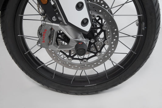 SW-Motech Sturzpad-Kit für Vorderachse | Schwarz. Triumph, Honda, Yamaha Modelle.