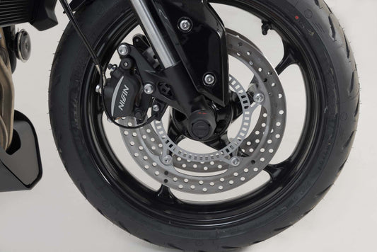 SW-Motech Sturzpad-Kit für Vorderachse | Schwarz. Street Triple/Daytona/Tiger 660/Trident.