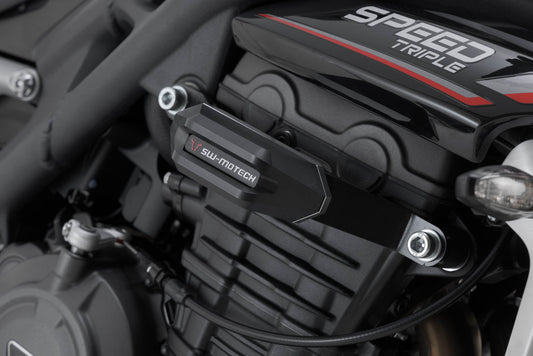 SW-Motech Sturzpad-Kit | Schwarz. Triumph Trident 660 / Tiger 660 (21-).