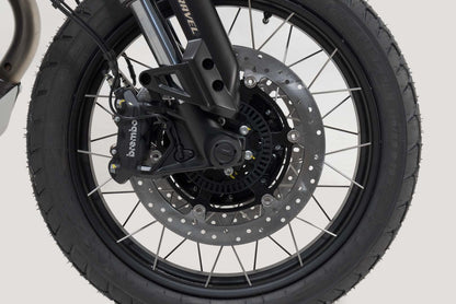 SW-Motech Sturzpad-Kit für Vorderachse | Schwarz. Moto Guzzi V85 TT (21-23).