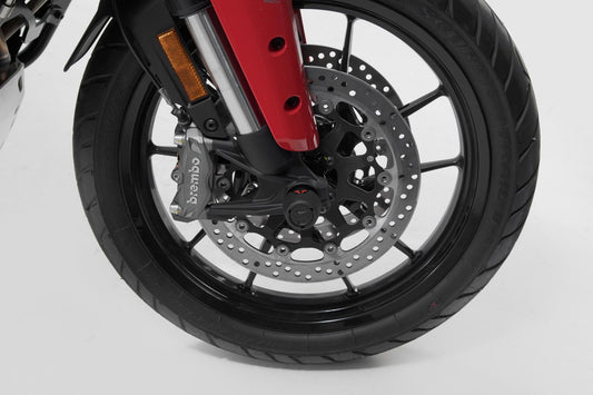 SW-Motech Sturzpad-Kit für Vorderachse | Schwarz. Ducati Multistrada V4 / Hypermotard 950.