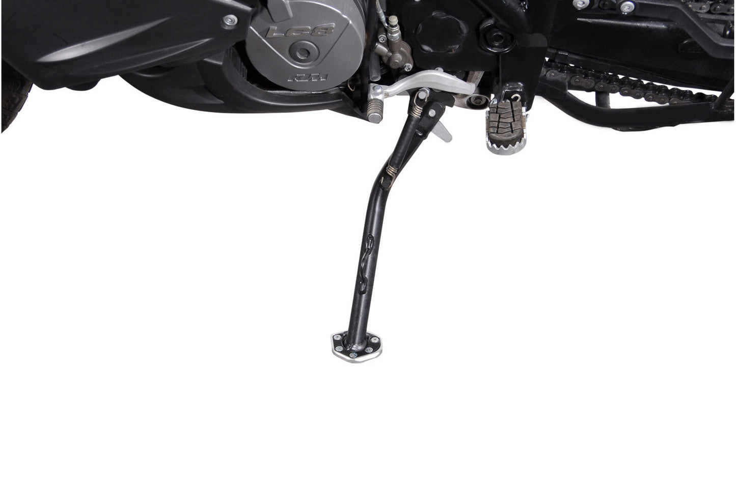 SW-Motech Seitenständerfuß-Verbreiterung | Schwarz/Silbern. KTM- / Husqvarna-Modelle (06-).