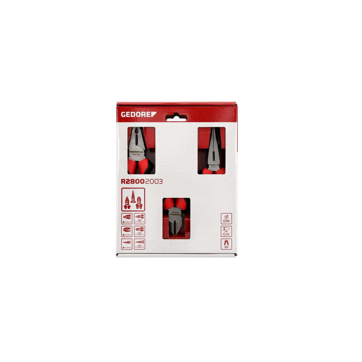 GEDORE red R28002003 Zangensatz 2K-Griff 3-teilig