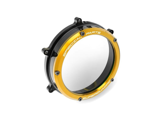 DBK Special Parts | CC119902 - Ducati | BLACK-GOLD | KLARER KUPPLUNGSDECKEL PANIGALE / STREETFIGHTER | passend für Ducati - Modelle