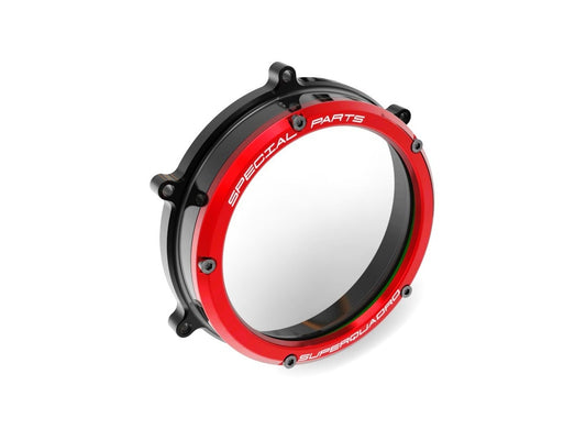 DBK Special Parts | CC119902 - Ducati | BLACK-RED | KLARER KUPPLUNGSDECKEL PANIGALE / STREETFIGHTER | passend für Ducati - Modelle