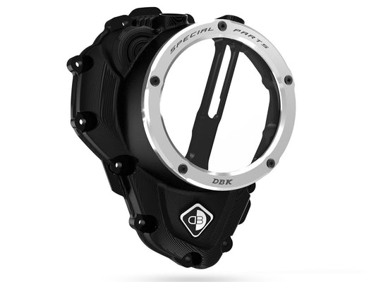 DBK Special Parts | CCDV11 - Triumph | BLACK-SILVER | KLARER KUPPLUNGSDECKEL ÖLBAD 3D-EVO | passend für Triumph Speed Triple 1200 RR/RS - Modelle (2021-2024)