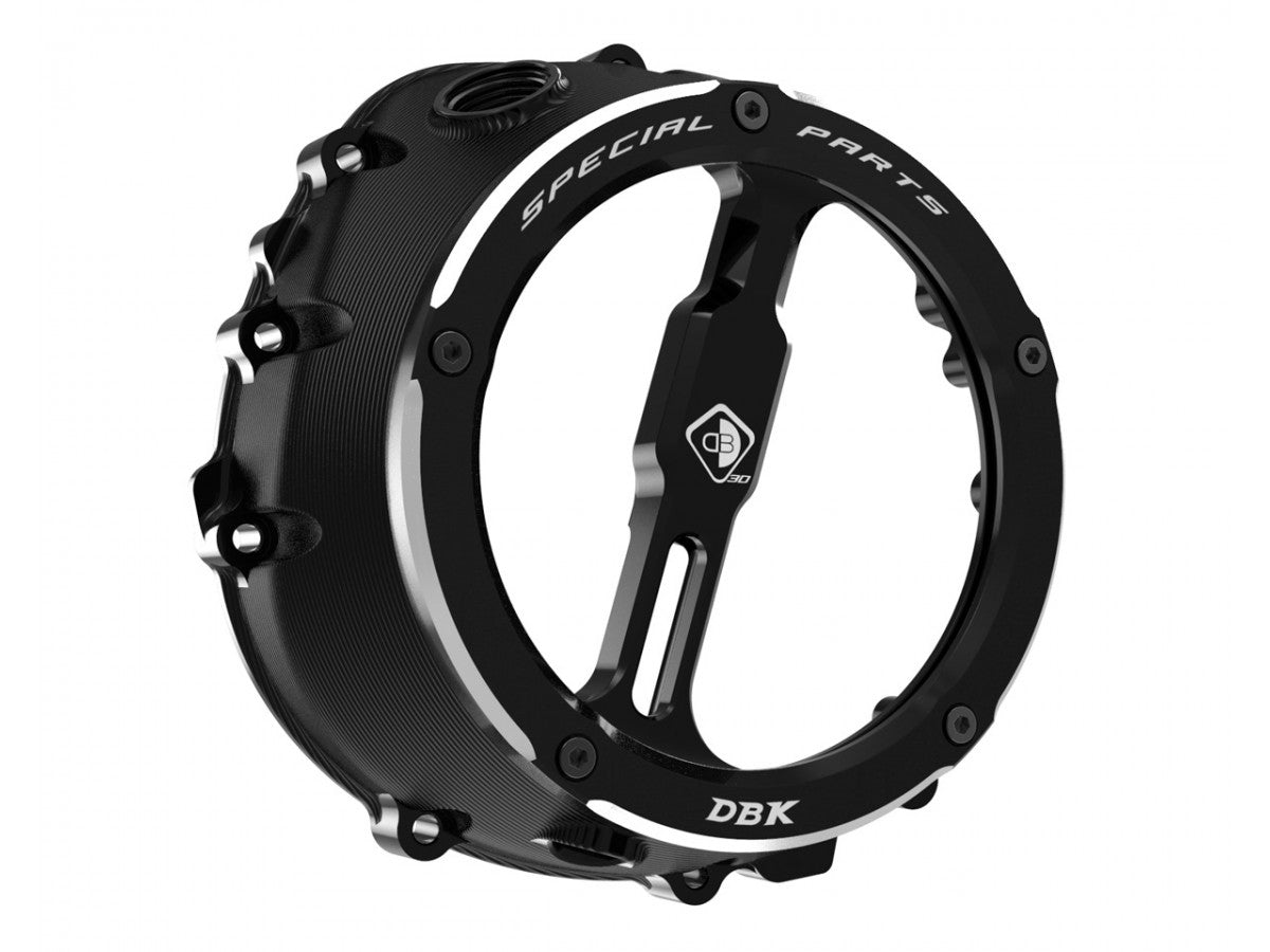 DBK Special Parts | CCDV12 - BMW | BLACK-BLACK | KLARER KUPPLUNGSDECKEL ÖLBAD 3D-EVO | passend für BMW S 1000 R / RR / XR & M 1000 R / RR / XR - Modelle