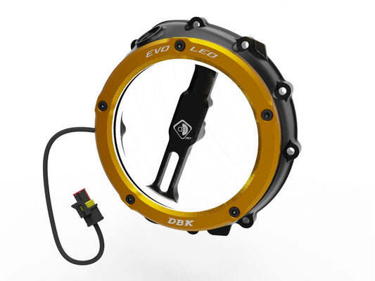 DBK Special Parts | CCDVL12 - BMW | BLACK-GOLD | KLARER KUPPLUNGSDECKEL EVO LED | passend für BMW S 1000 R / RR / XR & M 1000 R / RR / XR - Modelle