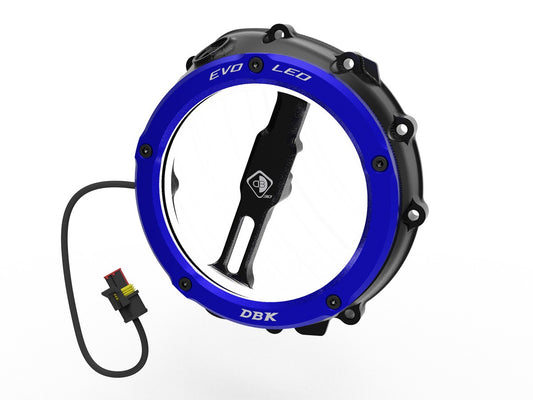 DBK Special Parts | CCDVL12 - BMW | BLACK-BLUE | KLARER KUPPLUNGSDECKEL EVO LED | passend für BMW S 1000 R / RR / XR & M 1000 R / RR / XR - Modelle