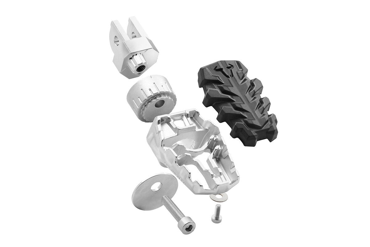 SW-Motech EVO Fußrasten-Kit | Silbern/Schwarz. Honda NT1100 (21-), XL750 (22-).