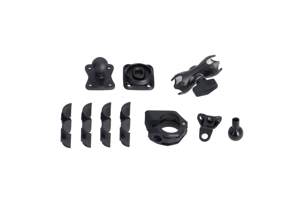 SW-Motech Universal Navi-Kit mit T-Lock | Inkl. 2" Klemmarm. Für Lenker/ Spiegelgewinde.