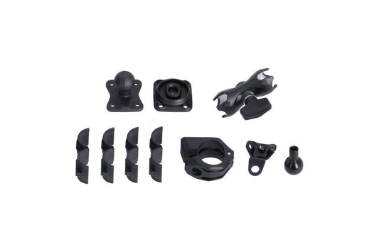 SW-Motech Universal Navi-Kit mit T-Lock | Inkl. 2" Klemmarm. Für Lenker/ Spiegelgewinde.