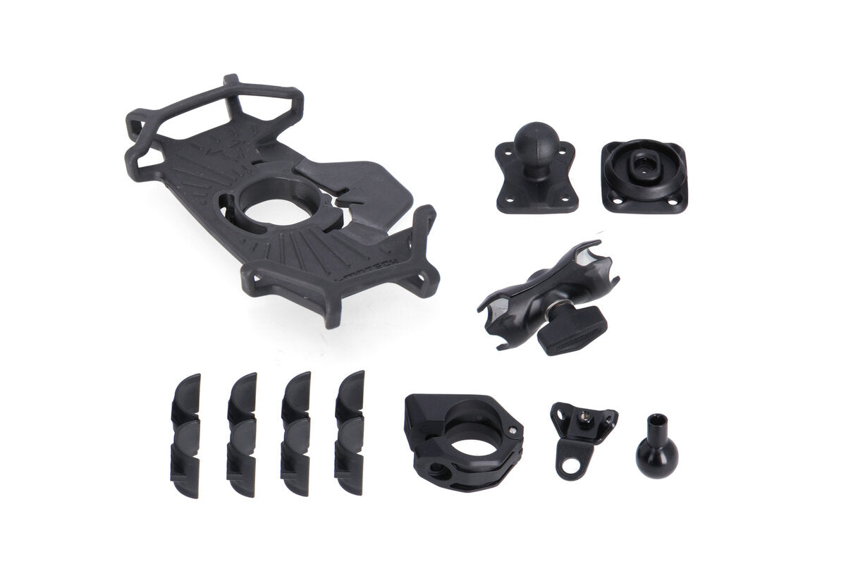SW-Motech Universal Navi-Kit mit T-Lock Halter Smartphone | Inkl. 2" Klemmarm. Für Lenker/ Spiegelgewinde.