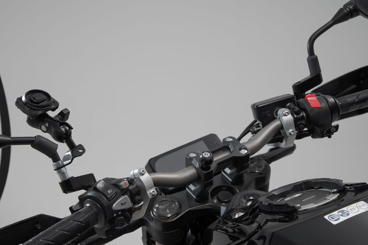 SW-Motech Universal Navi-Kit mit Smartphone Drybag | Inkl. 2" Klemmarm. Für Lenker/ Spiegelgewinde.