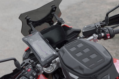 SW-Motech Universal Navi-Kit mit Smartphone Drybag | Inkl. 2" Klemmarm. Für Lenker/ Spiegelgewinde.