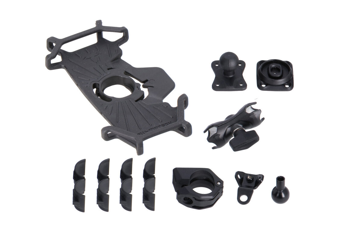 SW-Motech Universal Navi-Kit T-Lock Halter Smartphone groß | Inkl. 2" Klemmarm. Für Lenker/ Spiegelgewinde.
