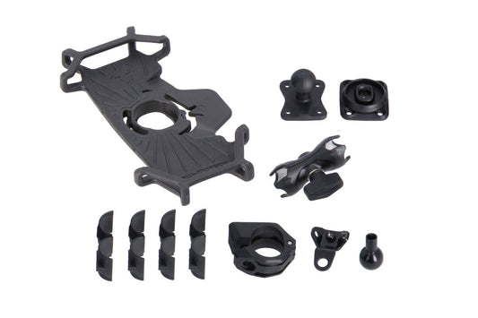 SW-Motech Universal Navi-Kit T-Lock Halter Smartphone groß | Inkl. 2" Klemmarm. Für Lenker/ Spiegelgewinde.