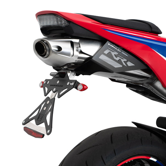 Barracuda Kennzeichenhalter | Ohne Rückstrahler & Kennzeichenleuchte | zur Verwendung ohne originalen Blinkern | passend für Honda CBR 600 RR - Modelle (2024)