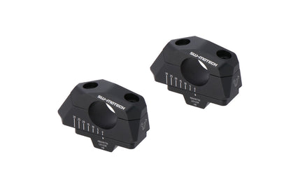 SW-Motech Lenkerverlegung variabel für Ø28 Lenker | H=28 mm. Verlegung 5/10/15/20/25/30 mm. Schwarz.