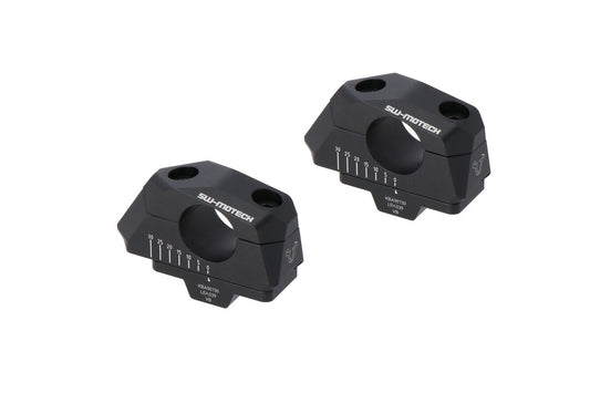 SW-Motech Lenkerverlegung variabel für Ø28 Lenker | H=28 mm. Verlegung 5/10/15/20/25/30 mm. Schwarz.