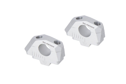 SW-Motech Lenkerverlegung variabel für Ø28 Lenker | H=28 mm. Verlegung 5/10/15/20/25/30 mm. Silbern.
