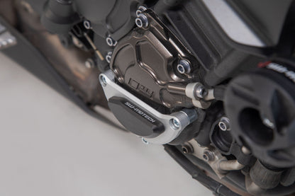 SW-Motech Motorgehäusedeckel-Schutz | Schwarz/Silbern. Yamaha MT-10 / SP (16-).