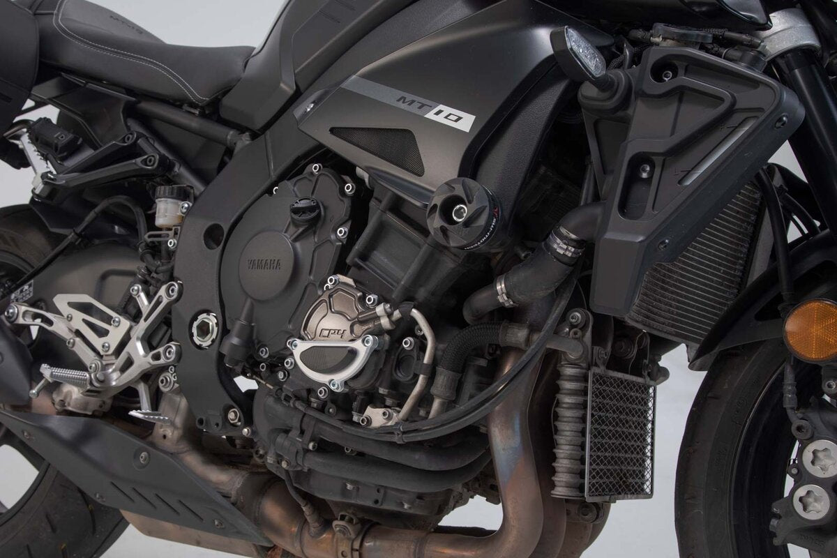 SW-Motech Motorgehäusedeckel-Schutz | Schwarz/Silbern. Yamaha MT-10 / SP (16-).