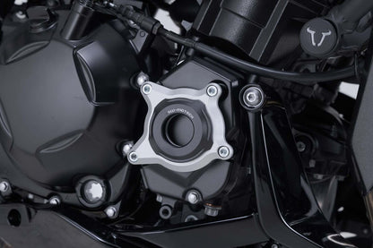 SW-Motech Motorgehäusedeckel-Schutz | Schwarz/Silbern. Kawasaki Z1100 / SE (25-).