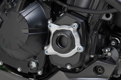 SW-Motech Motorgehäusedeckel-Schutz | Schwarz/Silbern. Kawasaki Z900 / SE (16-).