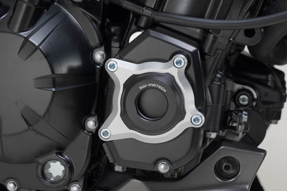 SW-Motech Motorgehäusedeckel-Schutz | Schwarz/Silbern. Kawasaki Z900 / SE (16-).