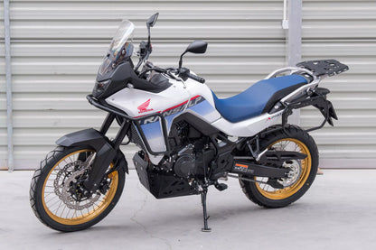 Yakk EXP Seitenständerverbreiterung | schwarz-silber | passend für Honda XL750 Transalp - Modelle (2023-2026)