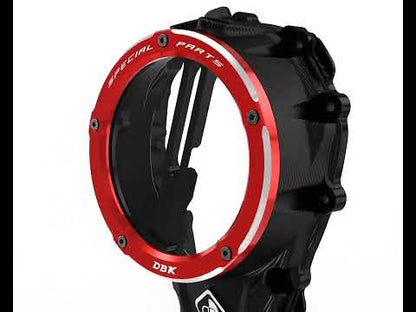 DBK Special Parts | CCDV11 - Triumph | BLACK-SILVER | KLARER KUPPLUNGSDECKEL ÖLBAD 3D-EVO | passend für Triumph Speed Triple 1200 RR/RS - Modelle (2021-2024)
