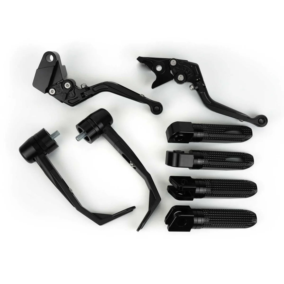 Raximo Dark Line | SET | Hebel - Lever Guards & Fußrasten - Set | Schwarz | mit ABE | passend für Kawasaki Z900 - Modelle (2025-2026)
