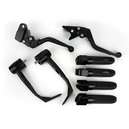 Raximo Dark Line | SET | Hebel - Lever Guards & Fußrasten - Set | Schwarz | mit ABE | passend für Kawasaki Z900 - Modelle (2025-2026)