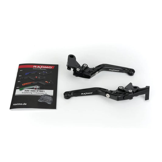 Raximo Dark Line | SET | Hebel - Lever Guards & Fußrasten - Set | Schwarz | mit ABE | passend für Kawasaki Z900 - Modelle (2025-2026)