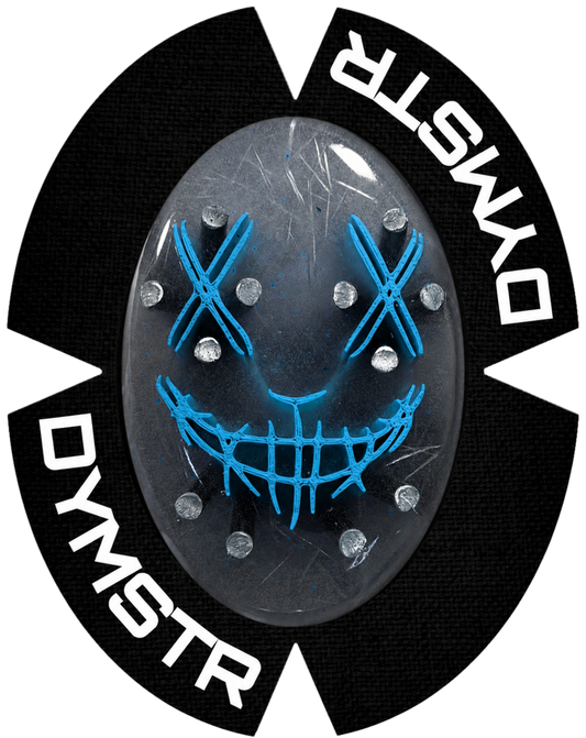 DymoStar JOKER FACE CRYSTAL CLEAR | Funken Knieschleifer mit Titan | Blau